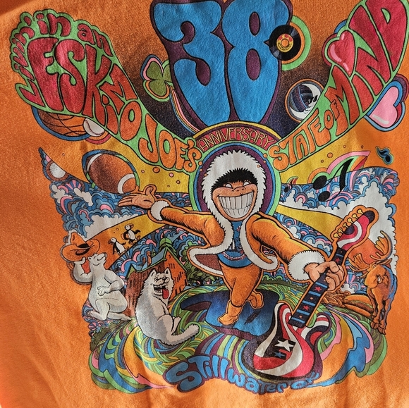 Eskimo Joe's 38th Anniversary Reto Hippie Orange Graphic Tee T Size XL - Picture 4 of 5